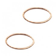 DQ metal closed ring oval 15x8mm Rosé goud